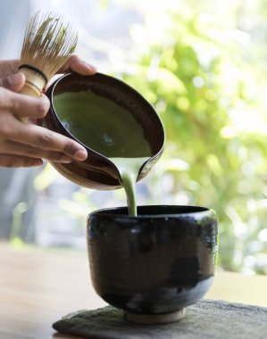 Geleneksel Japon Matcha yeşil çay