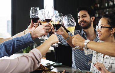 Grup İnsanlar tost, orijinal photoset