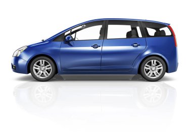 Mavi bir arabanın tasviri