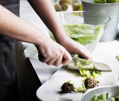 Bıçak ile orijinal taze sebze kesme photoset