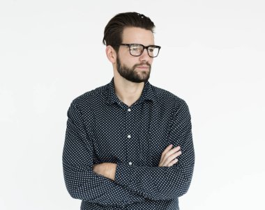 Studio, stüdyo çekimi kavramı poz adam 