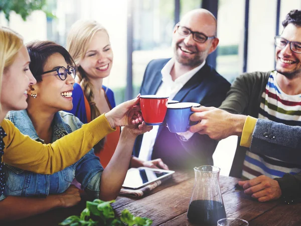 Vrienden Hebben Koffie Samen Origineel Photoset — Stockfoto