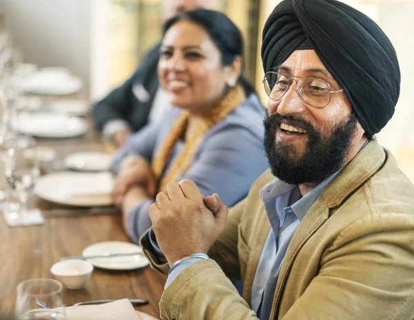 İş insanlar yemek birlikte kavramı, özgün photoset