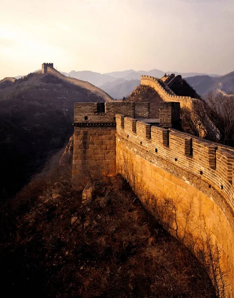 Σινικό Τείχος Της Κίνας Στο Sunrise Badaling Κοντά Στο Πεκίνο — Φωτογραφία Αρχείου