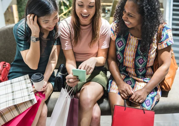 Grup insanlar alışveriş kavramı, özgün photoset