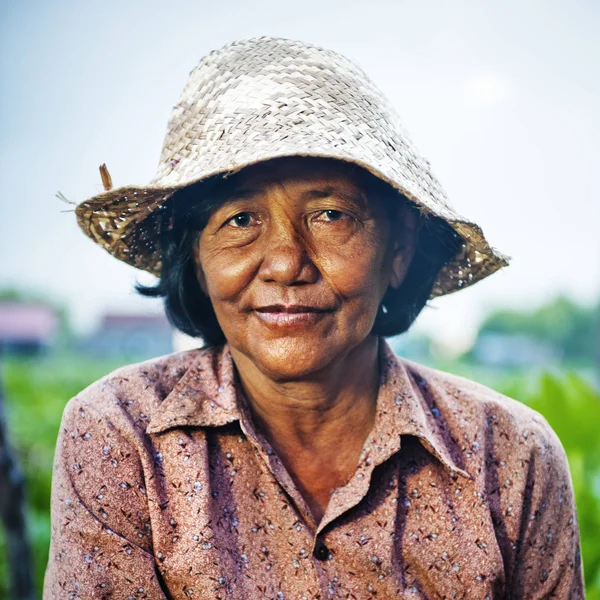 Agricoltrice Cambogiana Foto Originale — Foto Stock