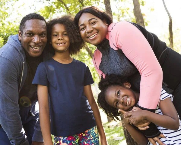 Happy African Family Outdoors Original Photoset — Stock Photo, Image