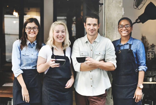 Chers collègues dans un café — Photo