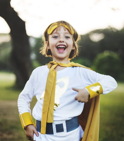 Louco Bonito Super Herói Menina Photoset Original — Fotografia de Stock