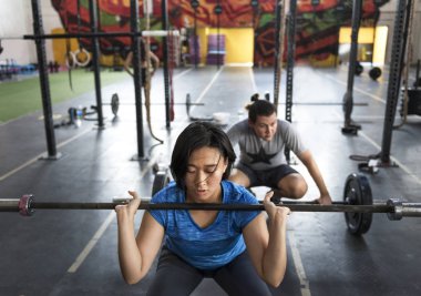 Spor salonunda formda grup orijinal photoset