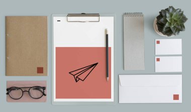 Minimalist çalışma alanı mock-up 