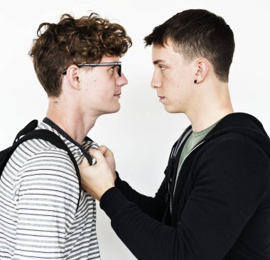 Çatışma, özgün iki çocuk photoset