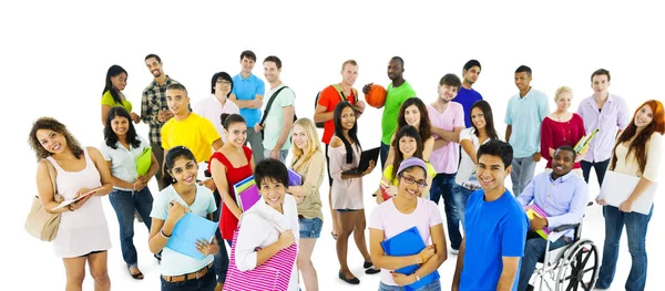 Large Group Diverse Students Original Photoset — Stock Photo, Image