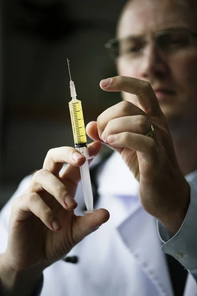 Vaccino Siringa Iniezione Fotoinsieme Originale — Foto Stock