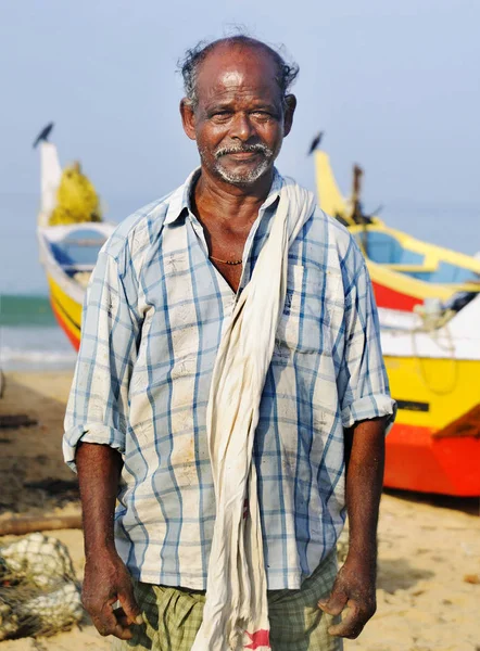 Pescatore Indiano Kerela India Fotoset Originale — Foto Stock