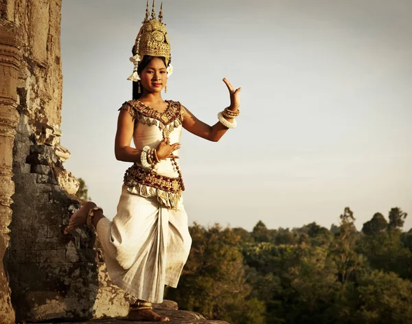 Spargeltänzerin Bei Angkor Wat Originelle Fotosets — Stockfoto