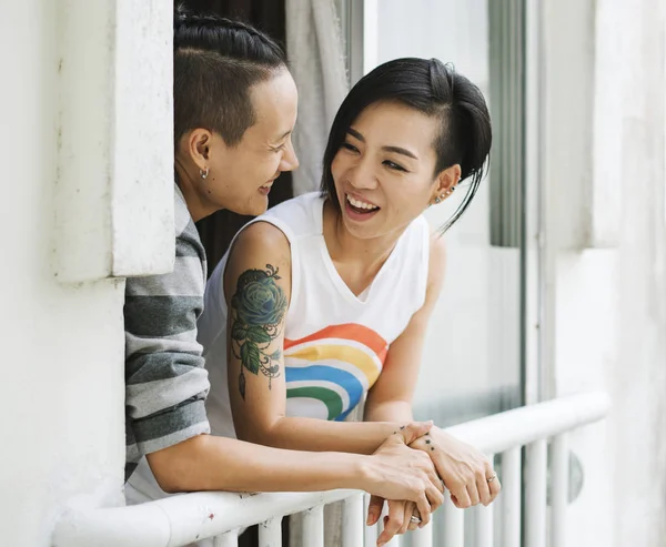 Lgbt asiatische lesbische Paar — Stockfoto