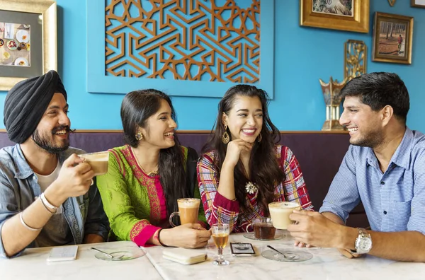 Indické Etnické Pití Cafe Break Káva Čaj Koncept Původní Sada — Stock fotografie