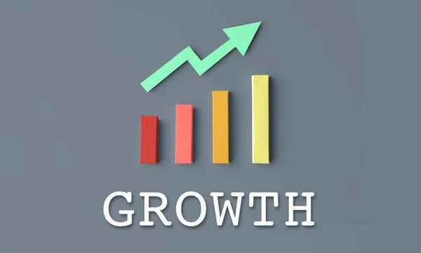 Növekedését Egy Grafikon Eredeti Photoset — Stock Fotó