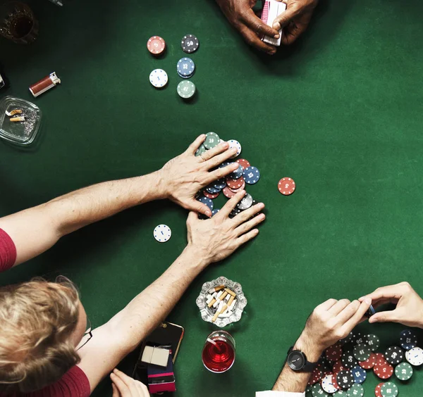 Diverse Groep Pokeren Gezelligheid Origineel Photoset — Stockfoto