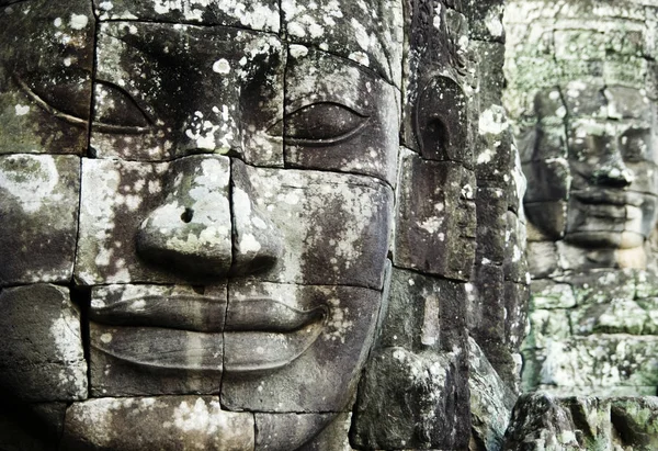 Rostros Buda Angkor Thom Siam Reap Camboya Fotoset Original — Foto de Stock