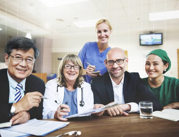 Grupo Pessoas Médicas Tendo Uma Reunião Photoset Original — Fotografia de Stock