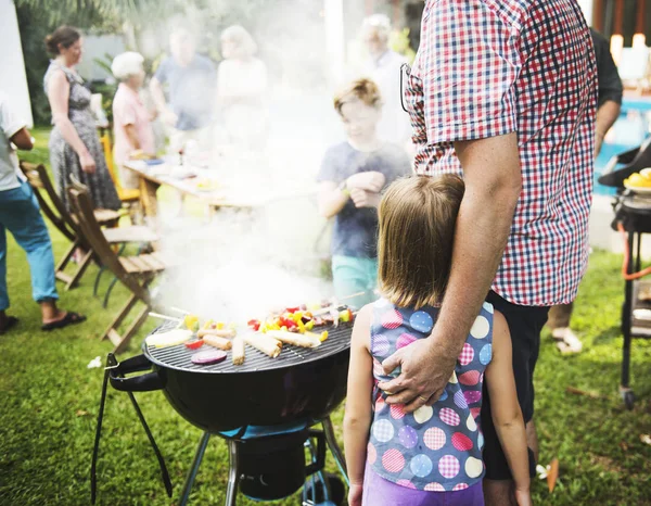 Diverse people enjoying barbecue party together, original photoset