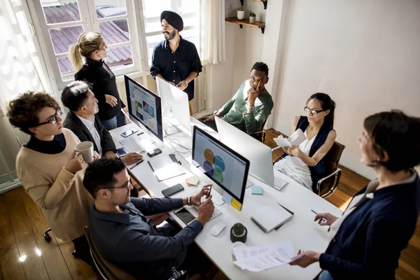 Colaboradores Trabajando Juntos Fotoset Original — Foto de Stock