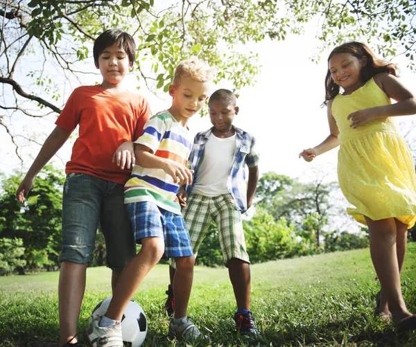 Diverse Friends Playing Park Original Photoset Royalty Free Stock Photos