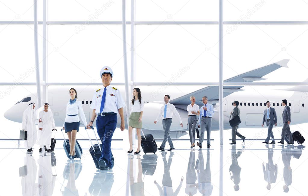 Travel Business People Cabin Crew Transportation Airplane Concept, original photoset