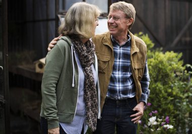 Mutlu üst düzey çift, özgün photoset