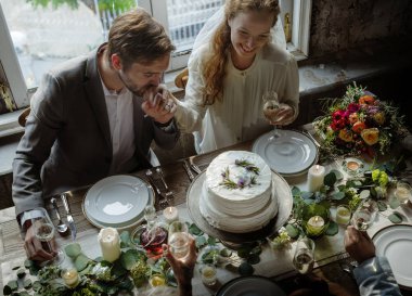 Çifte düğün günü Resepsiyon Masa, özgün photoset