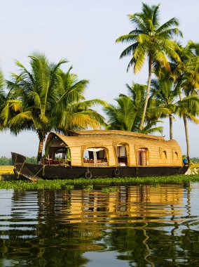 Kerala önemsizden teknesinde. Kerala, Hindistan, orijinal photoset