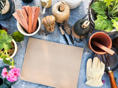 Tasarım alanı kağıdıyla çiçek dikmek