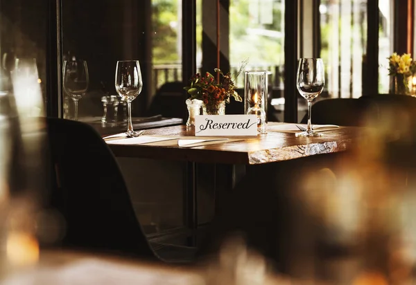 Reserved table at a restaurant