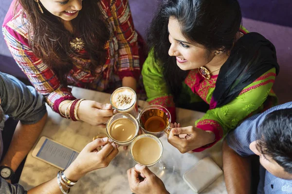 Ινδική Εθνικότητα Πόσιμο Cafe Διάλειμμα Καφέ Τσάι Έννοια Αρχική Photoset — Φωτογραφία Αρχείου