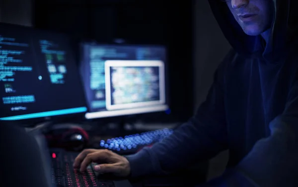 Hacker Typen Computer Originele Photoset — Stockfoto