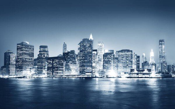 A view of New York city at night time, original photoset