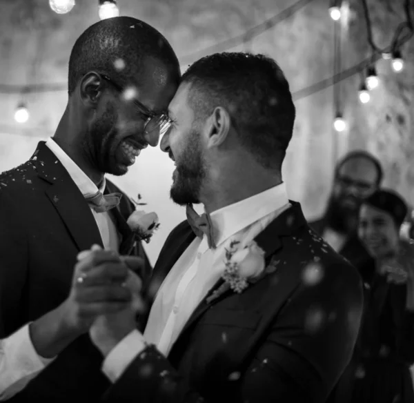 Pareja Gay Bailando Día Boda Original Photoset —  Fotos de Stock