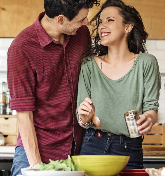 Casal Comer Alimentos Alimentação Doce Conceito Photoset Original — Fotografia de Stock