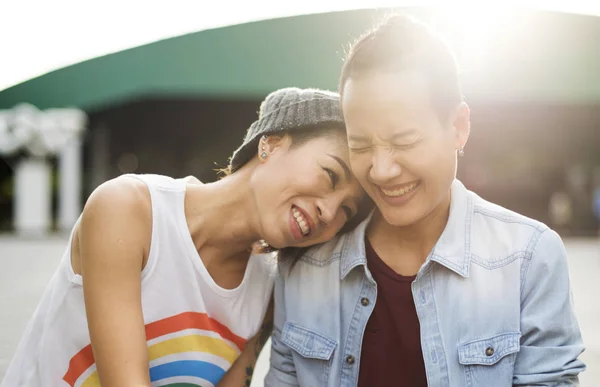 LGBT asian lesbian couple — Stock Photo, Image