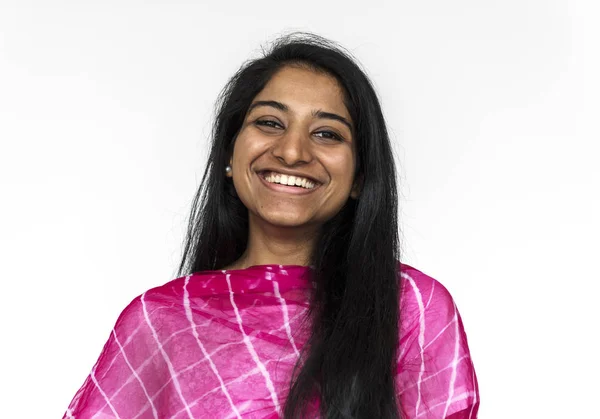 Indiai nő, mosolygós — Stock Fotó
