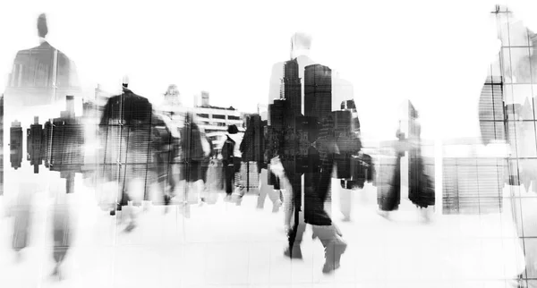 Blurred scene of crowded people are walking in rush — Stock Photo, Image