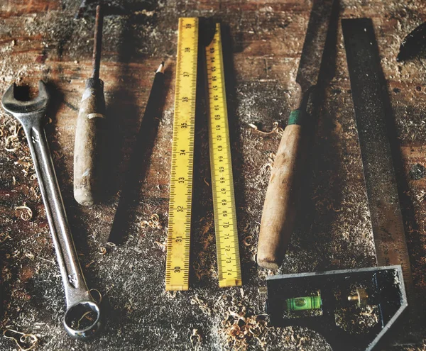 Tools Woodworks Craftsman Ruler Original Photoset — Stock Photo, Image
