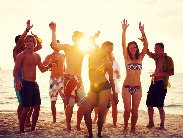Group Diverse People Having Fun Beach Stock Photo