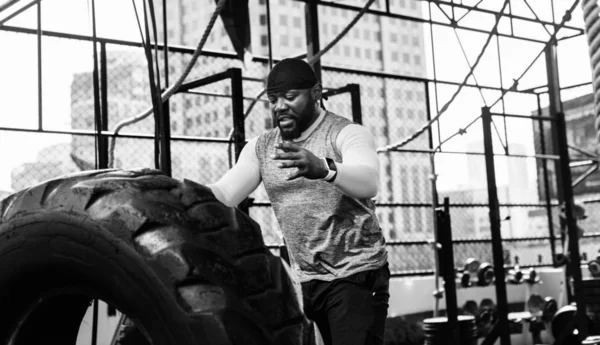 African Man Exercising Fitness Gym Original Photoset — Stock Photo, Image