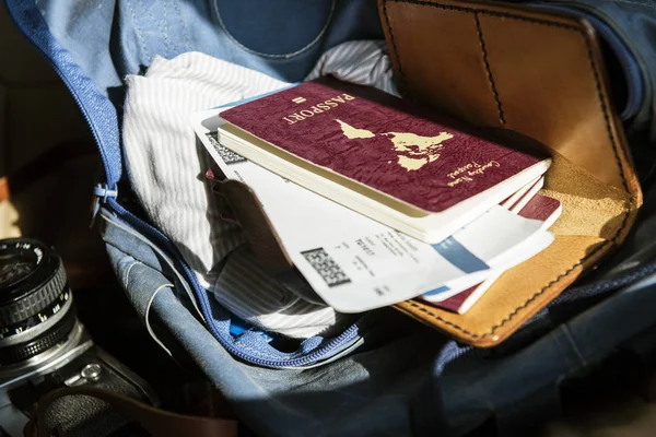 Travel Necessities Passport Tickets — Stock Photo, Image