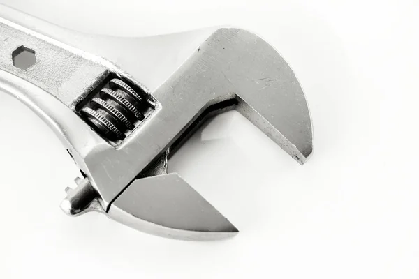 Macro Shot Adjustable Wrench Isolated Whtie Background Royalty Free Stock Images