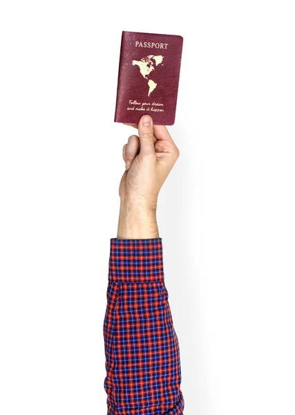 Mão Segurando Variação Passaporte — Fotografia de Stock