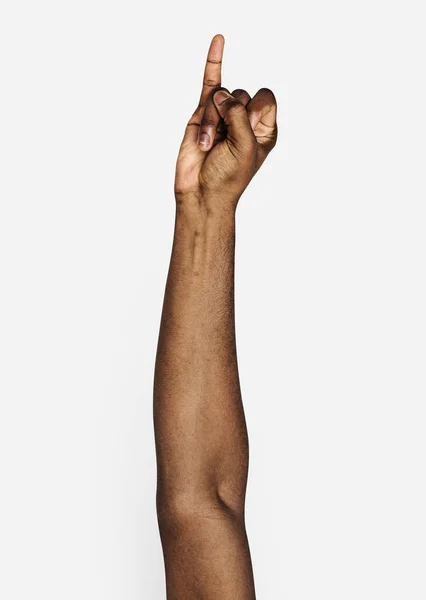 Hand African Human Showing Finger — Stock Photo, Image